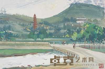 李山 山村风景 18×27cm